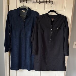 J. Jill Black Tunic Dress and Dark Denim Shirt Dress